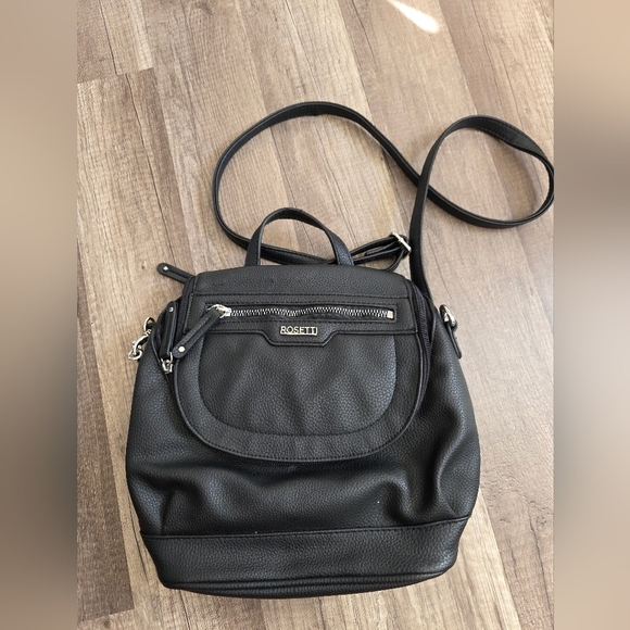 Rosetti Convertible Sling Bag Backpack Black Y2K Mini Preppy Classy - Picture 1 of 9